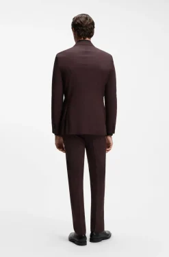 Slim-Fit Anzug aus fein gemusterter Schurwolle