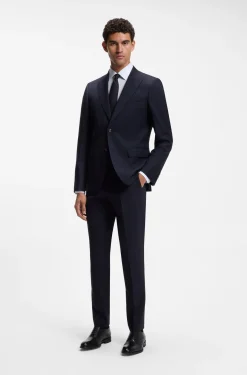 Slim-Fit-Anzug aus gestreifter italienischer Schurwolle