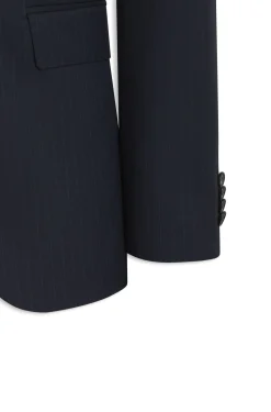 Slim-Fit-Anzug aus gestreifter italienischer Schurwolle