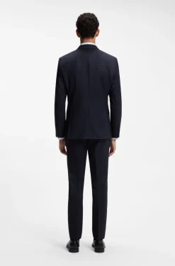 Slim-Fit-Anzug aus gestreifter italienischer Schurwolle
