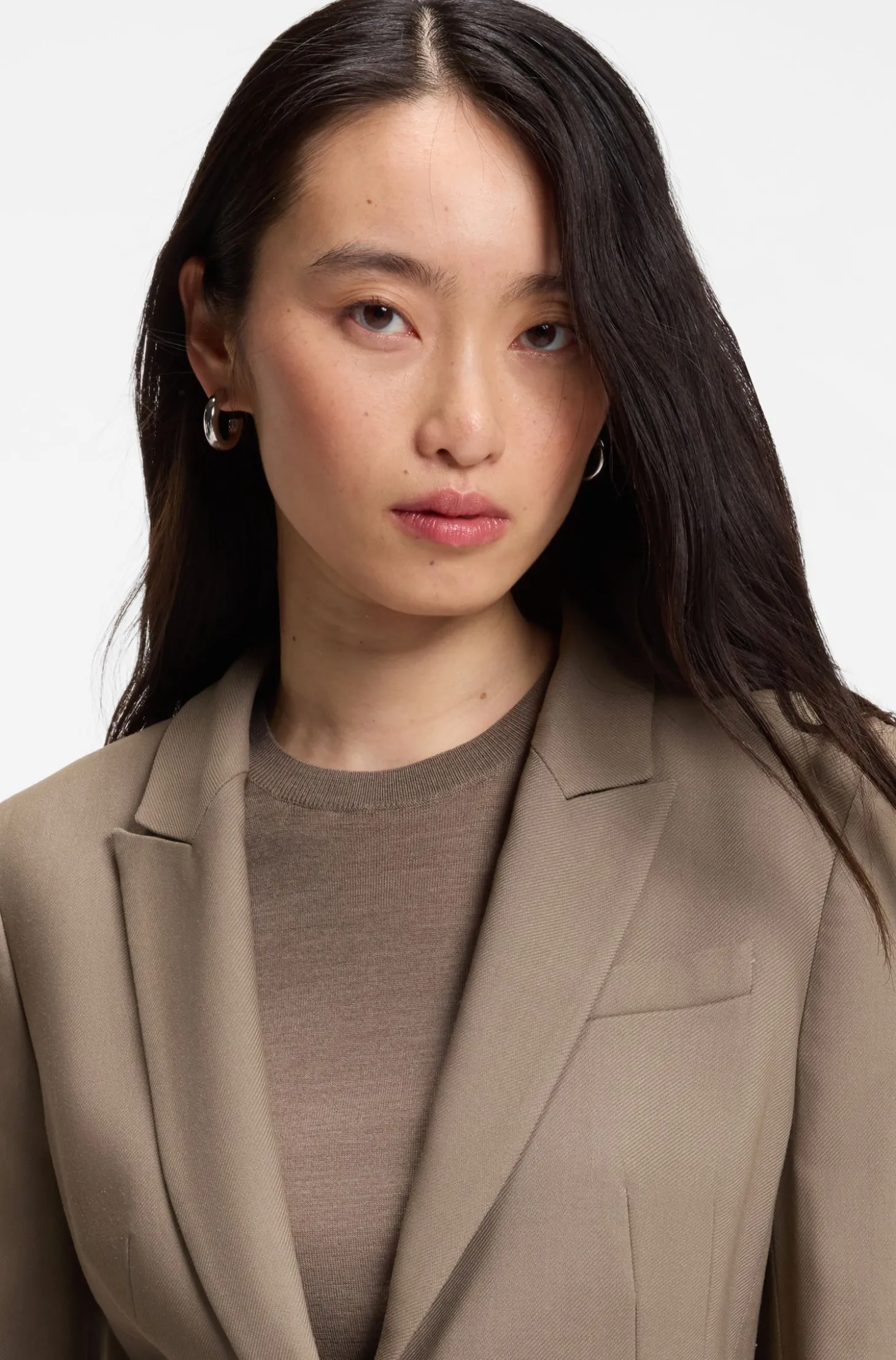 Slim-Fit Blazer aus elastischer Gabardine