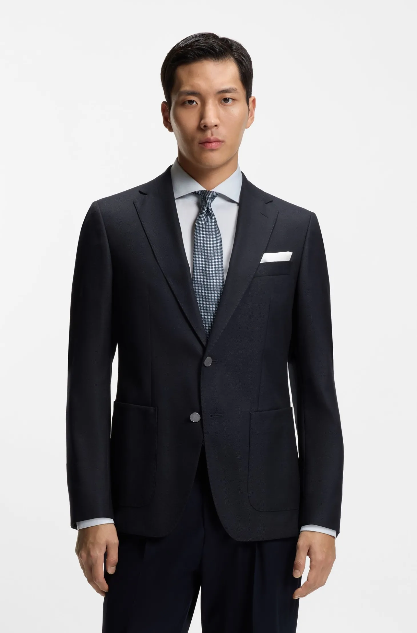 Slim-Fit Blazer aus elastischer Schurwolle