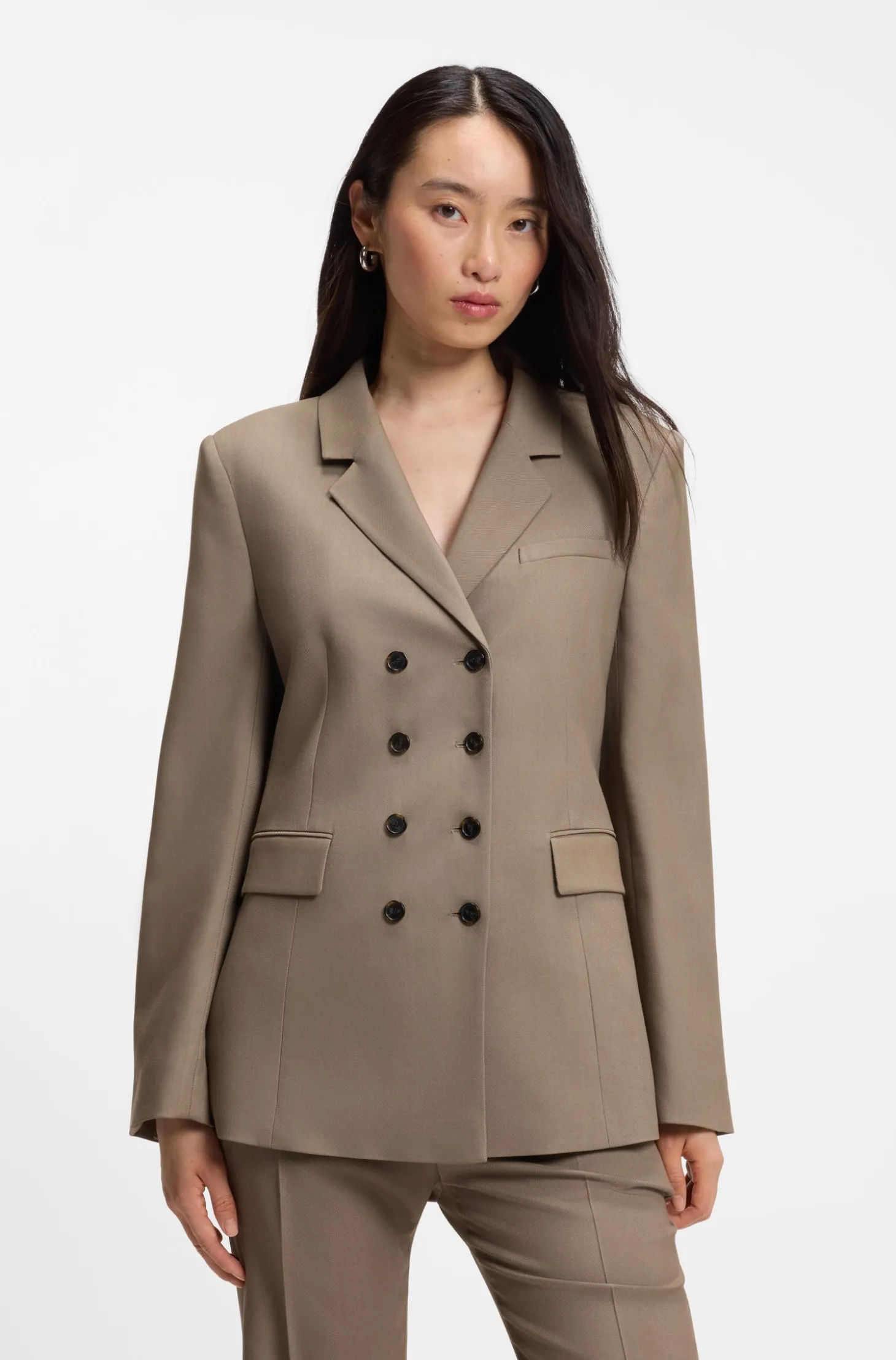 Slim-Fit Blazer aus Gabardine-Twill