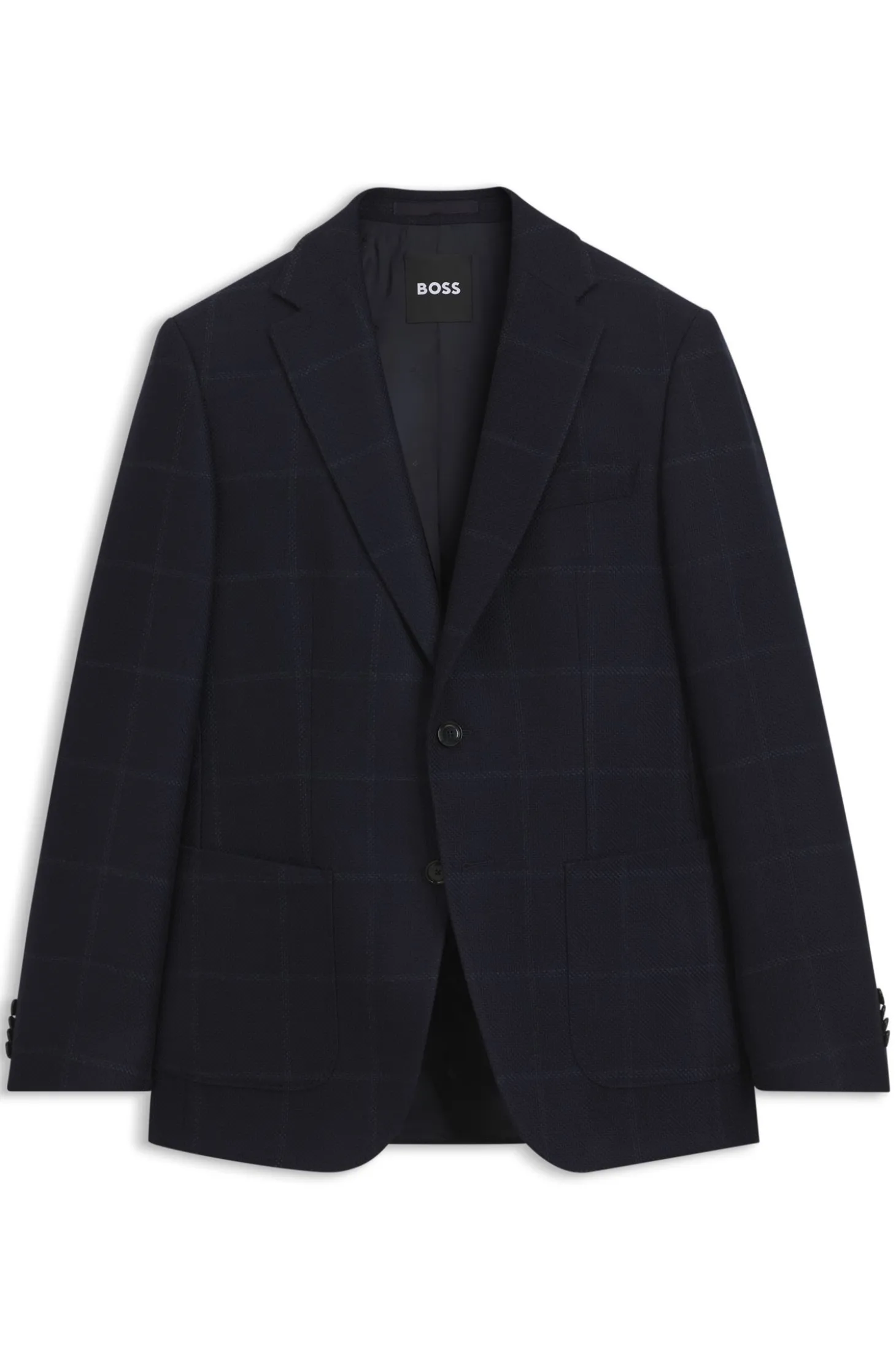 Slim-Fit Blazer aus karierter Schurwolle