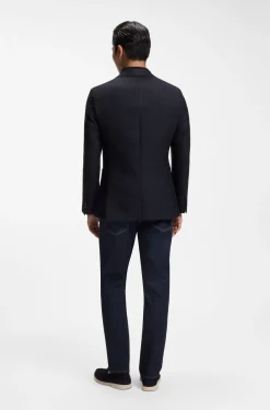 Slim-Fit Blazer aus karierter Schurwolle