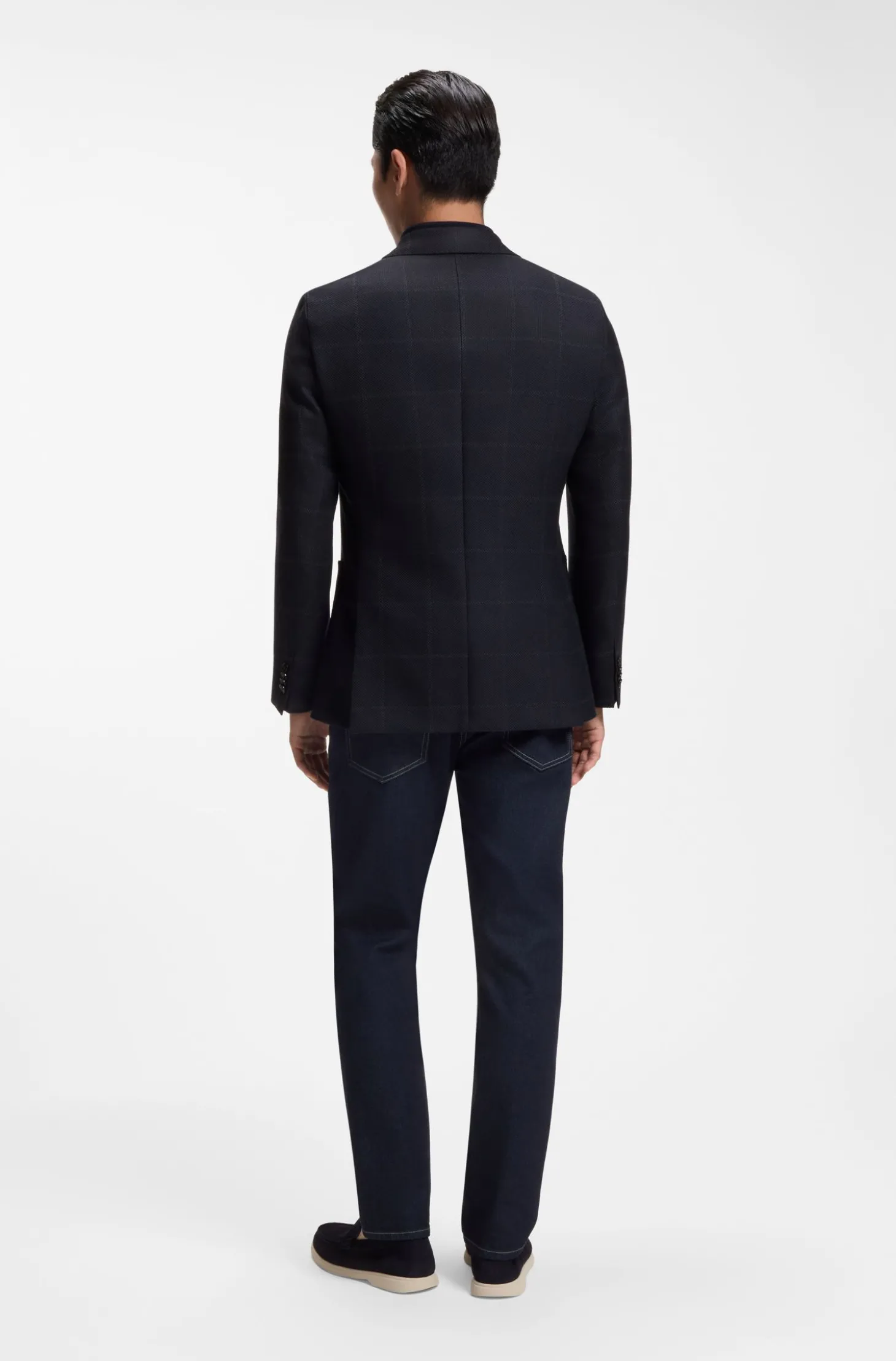 Slim-Fit Blazer aus karierter Schurwolle