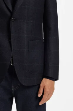 Slim-Fit Blazer aus karierter Schurwolle