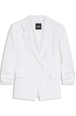Slim-Fit Blazer aus Leinen-Mix