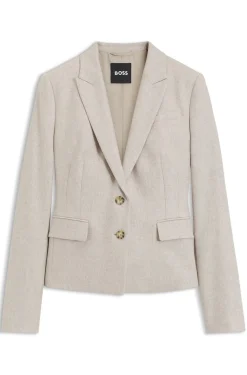 Slim-Fit Blazer aus meliertem Flanell