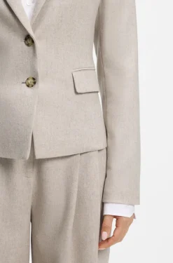 Slim-Fit Blazer aus meliertem Flanell