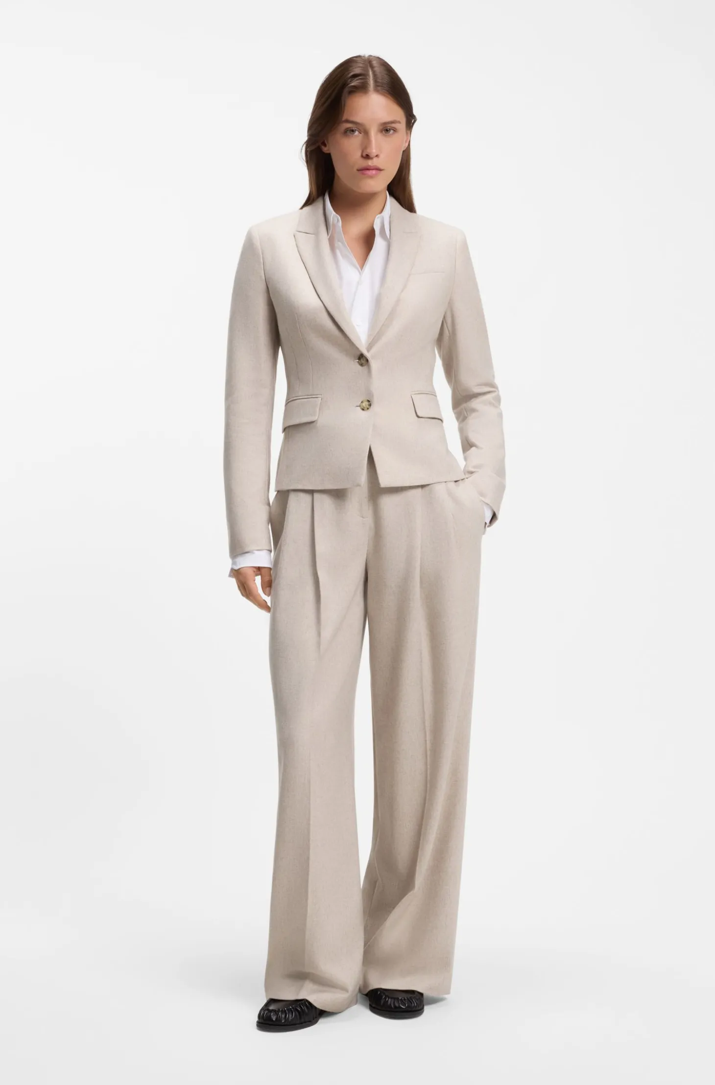 Slim-Fit Blazer aus meliertem Flanell