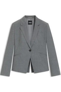 Slim-Fit Blazer aus melierter Schurwolle