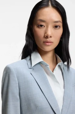 Slim-Fit Blazer aus melierter Schurwolle