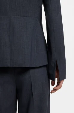 Slim-Fit Blazer aus melierter Schurwolle