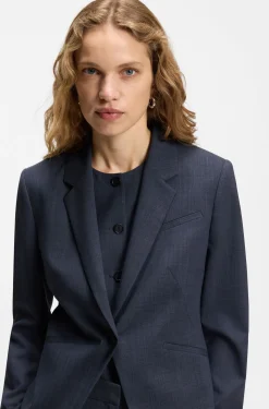 Slim-Fit Blazer aus melierter Schurwolle