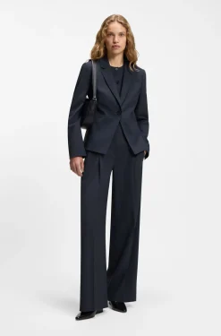 Slim-Fit Blazer aus melierter Schurwolle