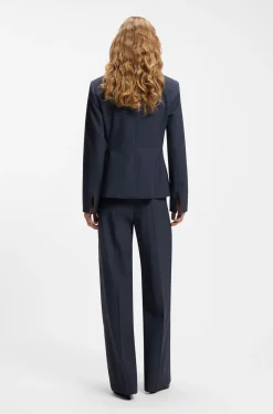 Slim-Fit Blazer aus melierter Schurwolle