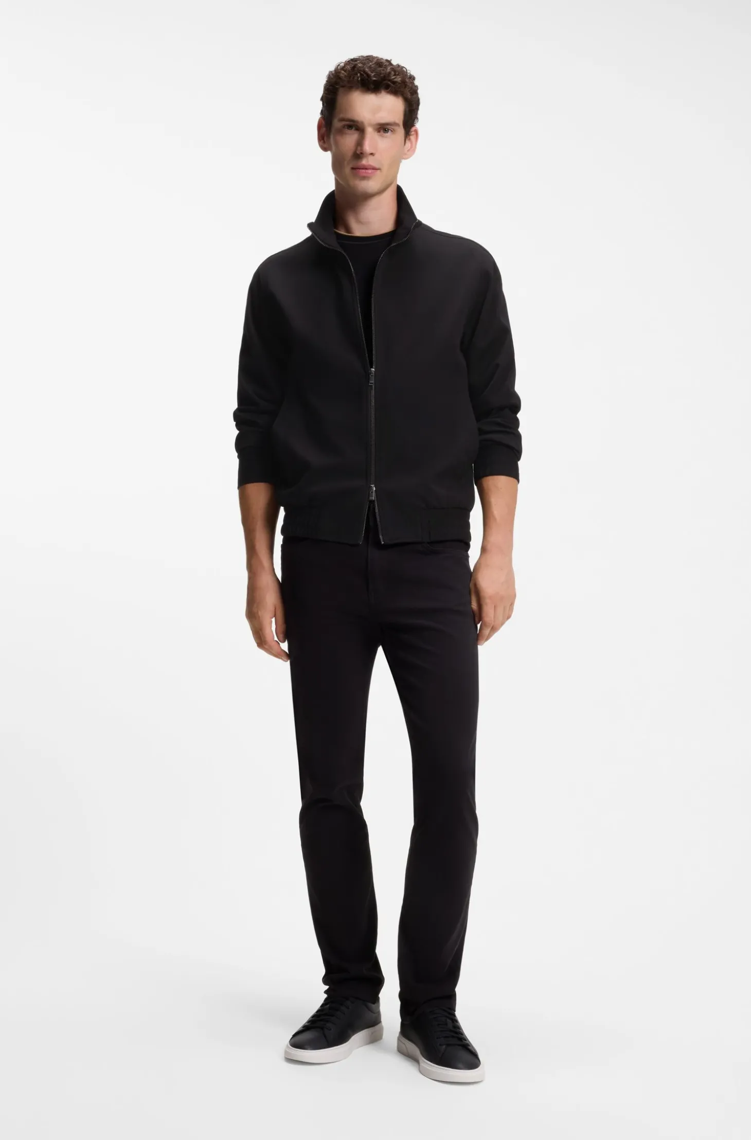 Slim-Fit Blazer aus Ponte-Jersey im Baumwoll-Mix