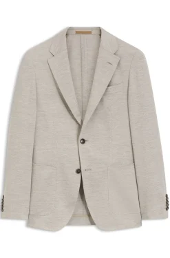 Slim-Fit Blazer aus Schurwolle mit Baumwolle