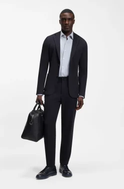 Slim-Fit Blazer aus Stretch-Jersey mit Mikromuster