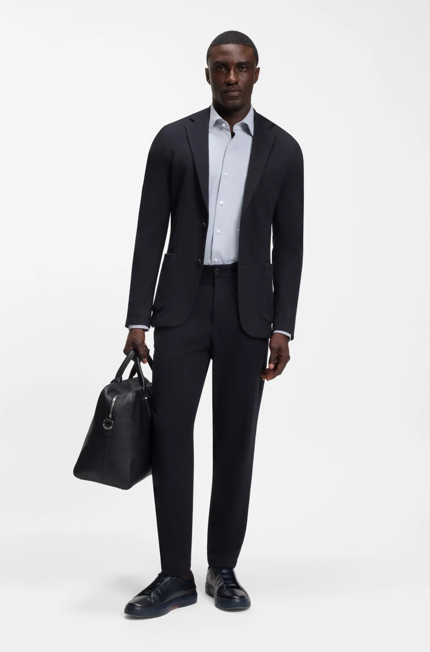Slim-Fit Blazer aus Stretch-Jersey mit Mikromuster