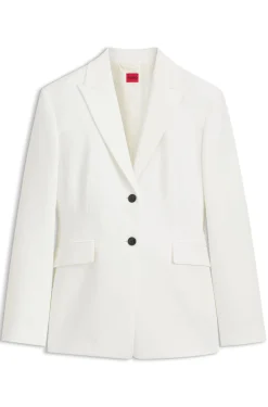Slim-Fit Blazer mit kontrastfarbenen Knöpfen