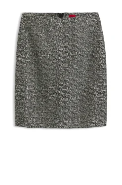 Slim-Fit Bleistiftrock mit Fischgrätmuster