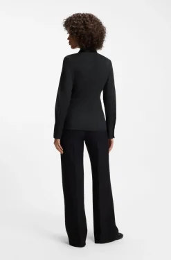 Slim-Fit Bluse aus bügelleichtem Baumwoll-Mix mit Twill-Struktur