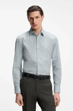 Slim-Fit Business-Hemd aus Stretch-Popeline