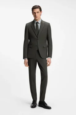 Slim-Fit Business-Hemd aus Stretch-Popeline