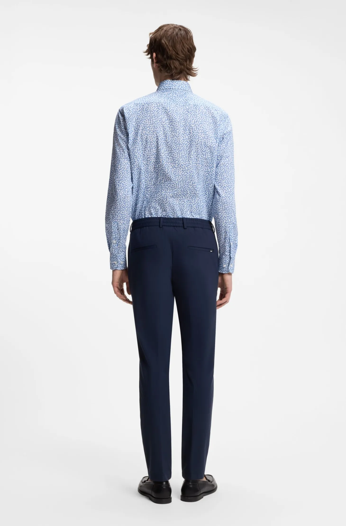 Slim-Fit Business-Hemd aus Stretch-Popeline