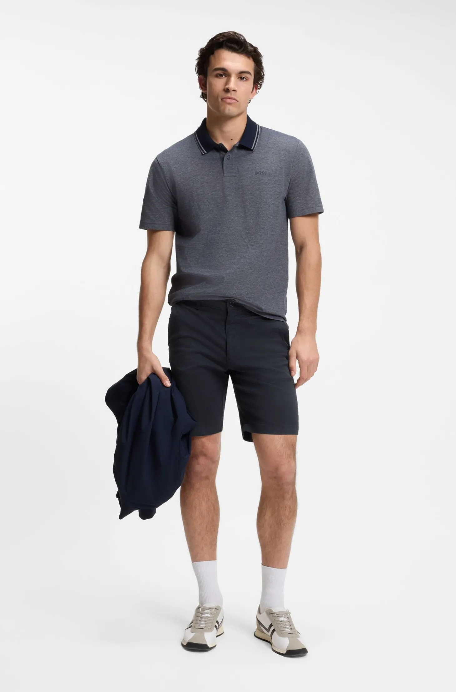 Slim-Fit Chino-Shorts aus bedruckter Stretch-Baumwolle