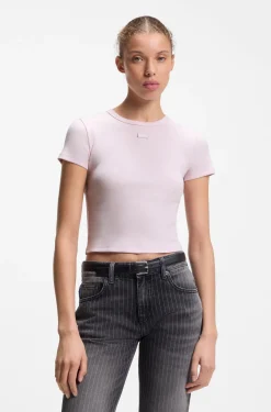 Slim-Fit Cropped T-Shirt aus Stretch-Baumwolle