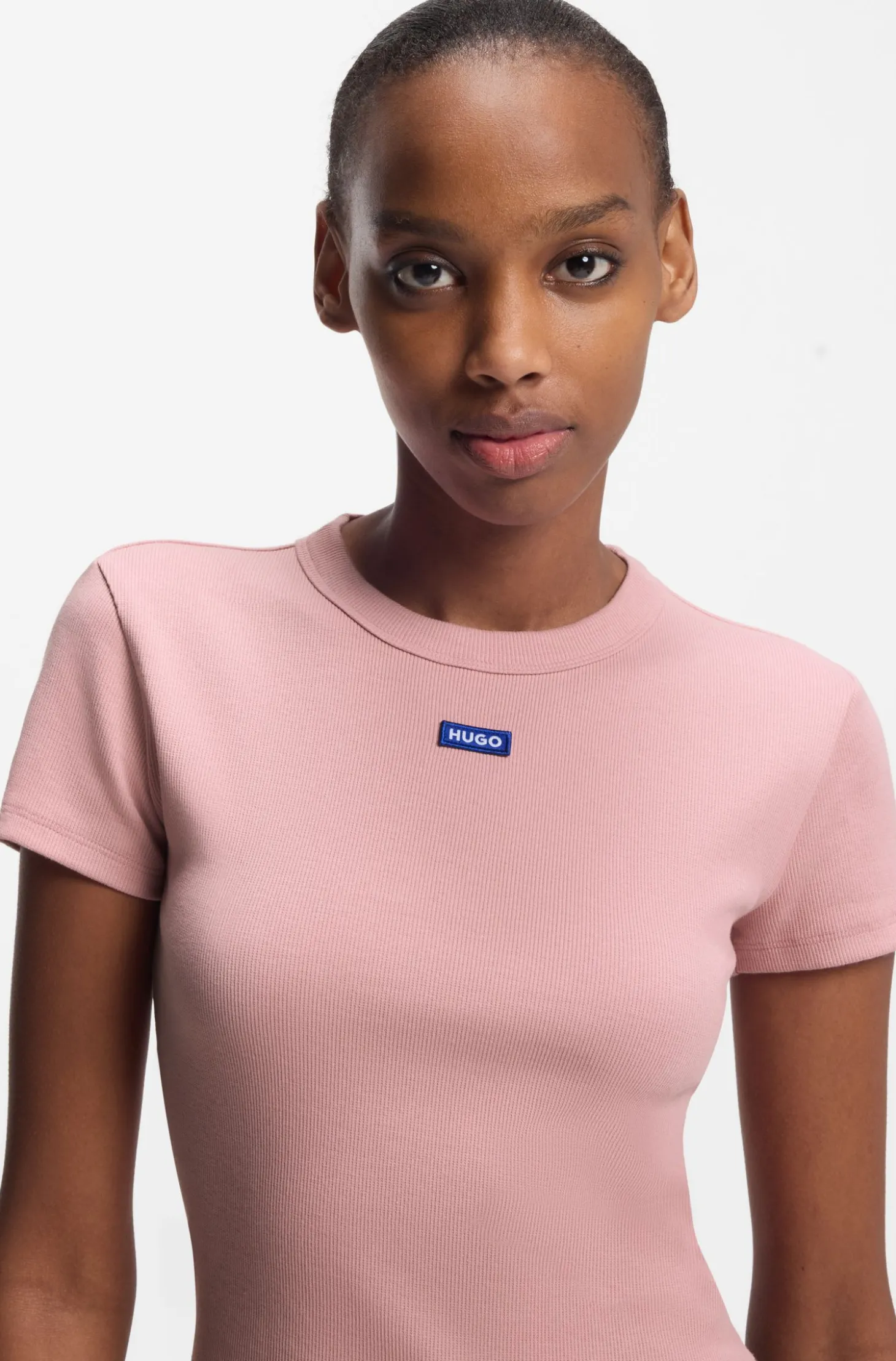 Slim-Fit Cropped T-Shirt aus Stretch-Baumwolle