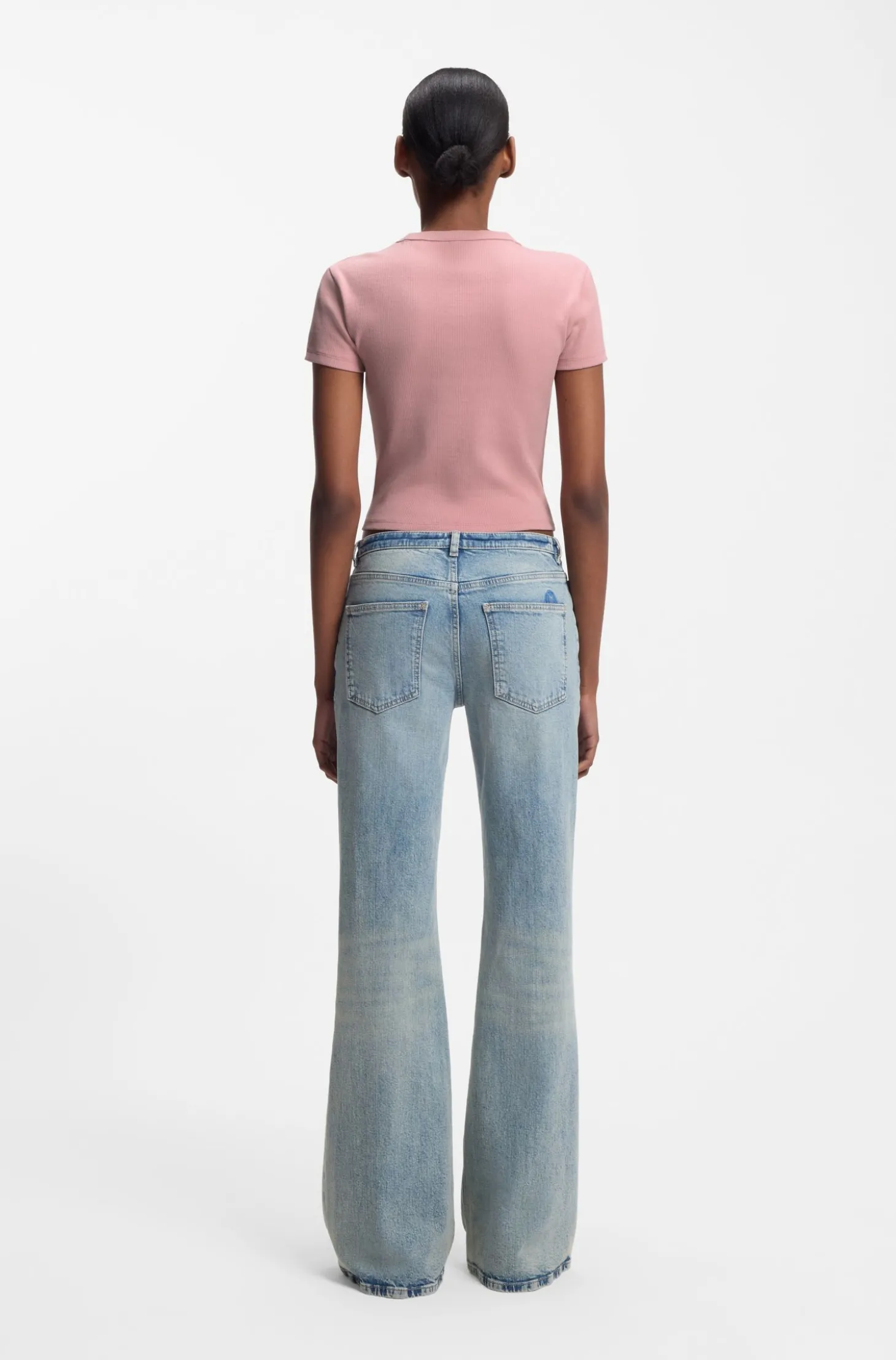 Slim-Fit Cropped T-Shirt aus Stretch-Baumwolle