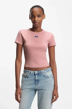 Slim-Fit Cropped T-Shirt aus Stretch-Baumwolle