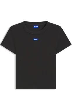 Slim-Fit Cropped T-Shirt aus Stretch-Baumwolle