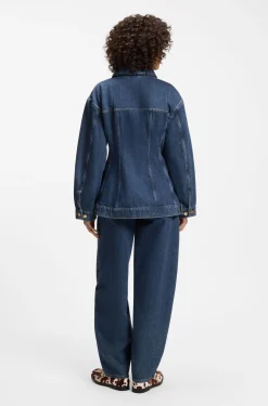 Slim-Fit Denim-Jacke mit Sanduhr-Silhouette aus japanischem Baumwoll-Denim