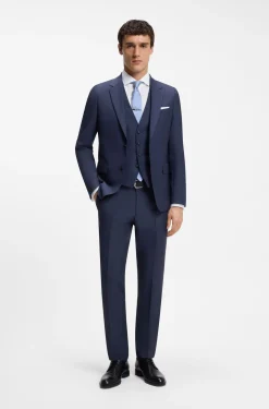 Slim-Fit Dreiteiler aus Schurwolle