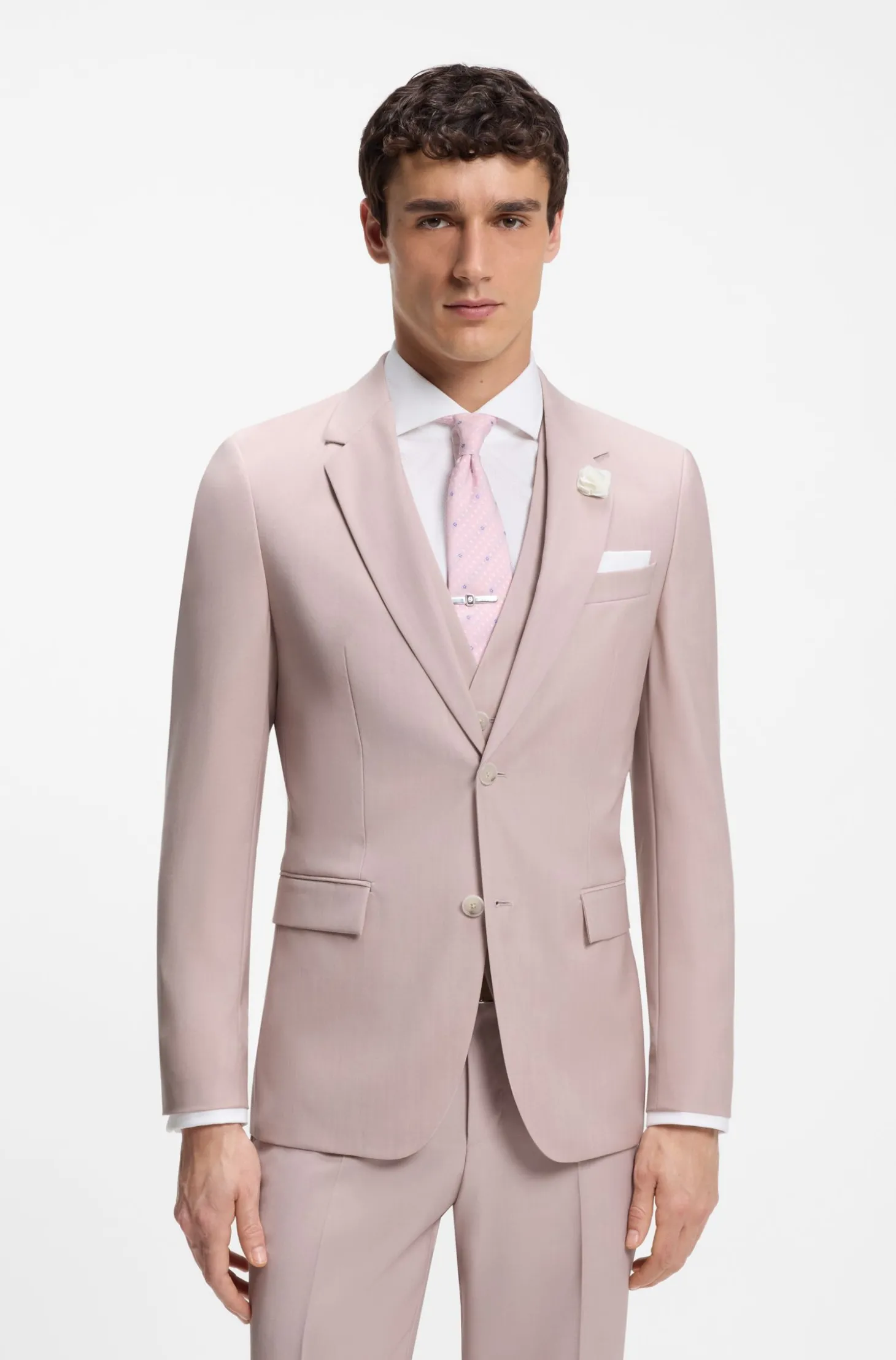 Slim-Fit Dreiteiler aus Schurwolle