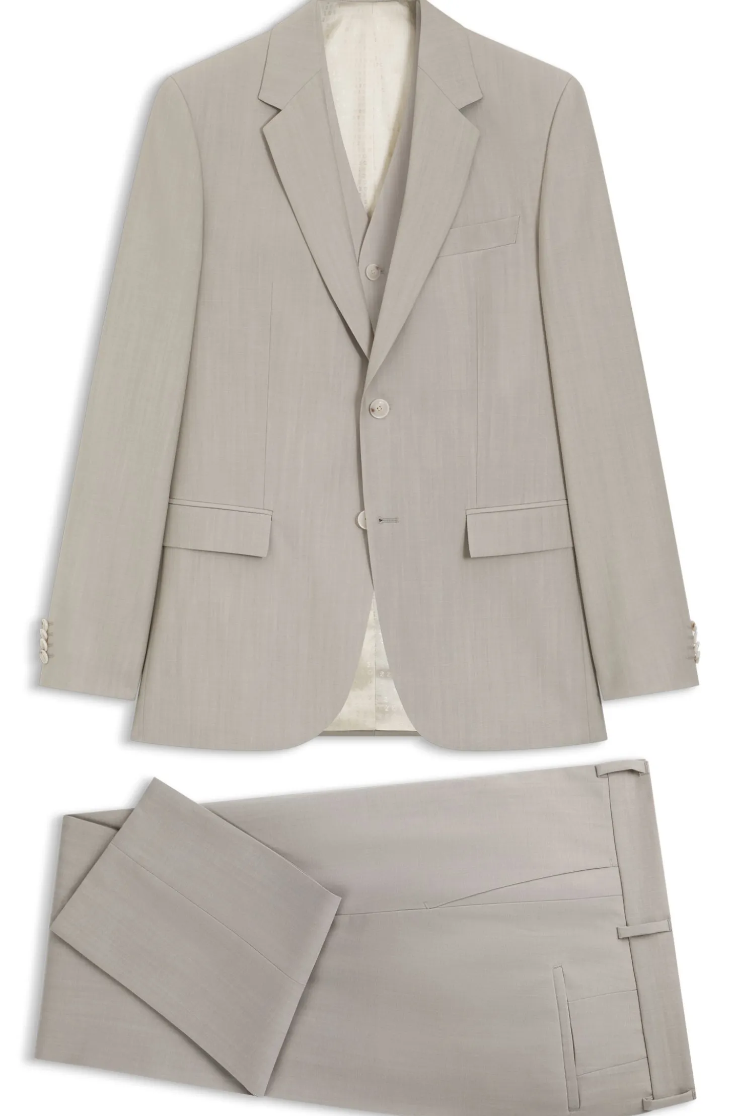 Slim-Fit Dreiteiler aus Schurwolle