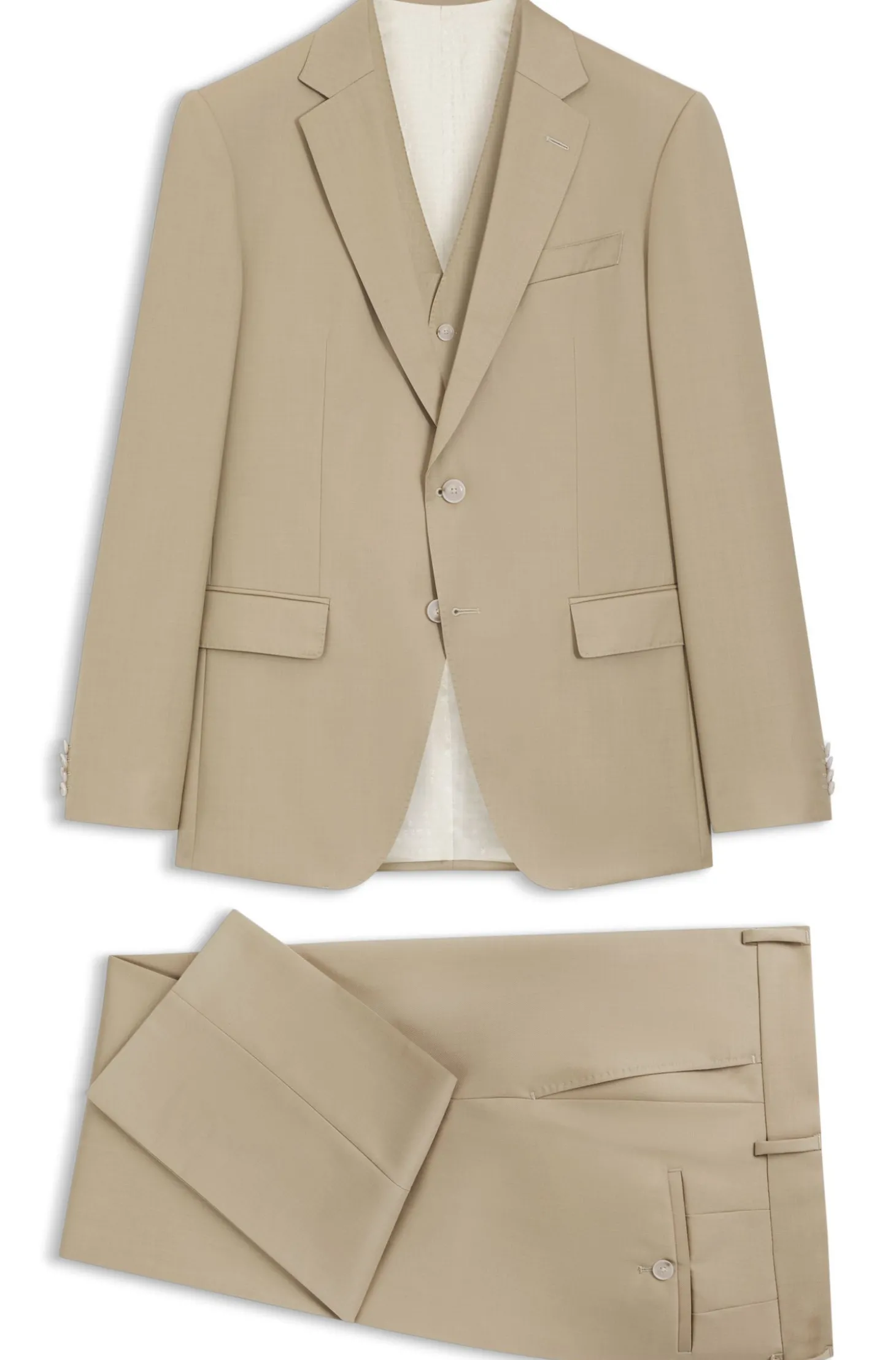 Slim-Fit Dreiteiler aus Schurwoll-Serge