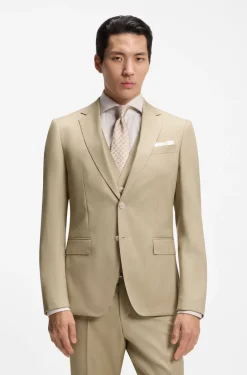 Slim-Fit Dreiteiler aus Schurwoll-Serge