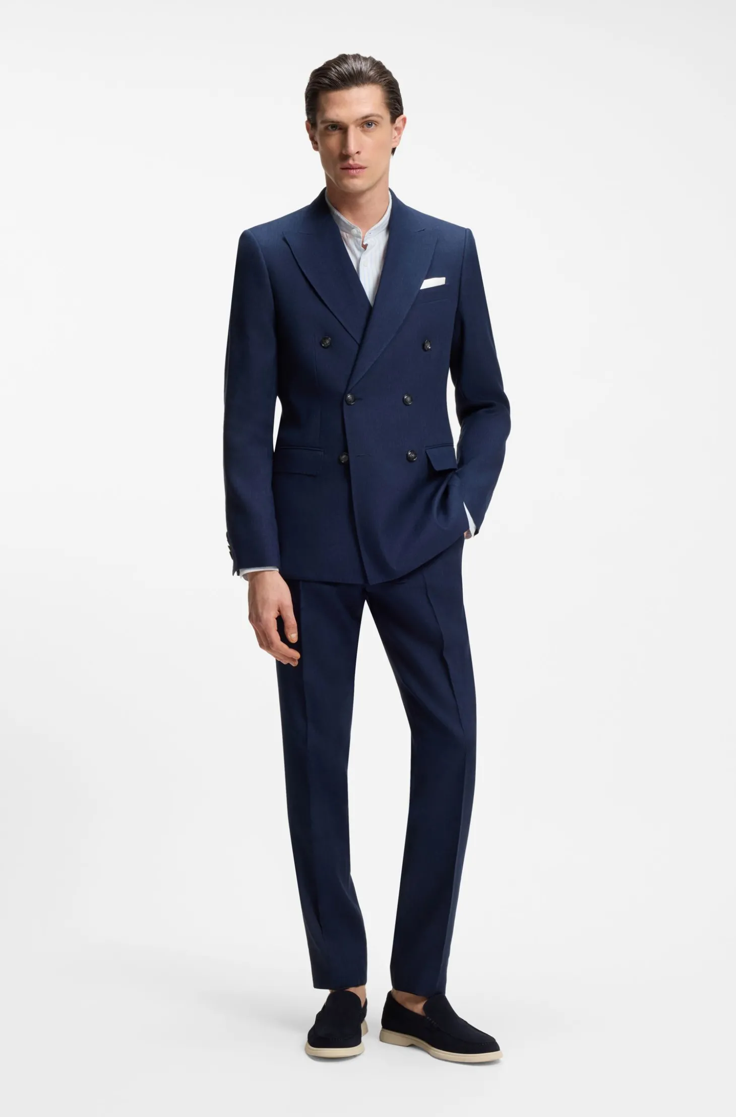 Slim-Fit Hemd aus Baumwolle mit Fischgrät-Streifen-Muster