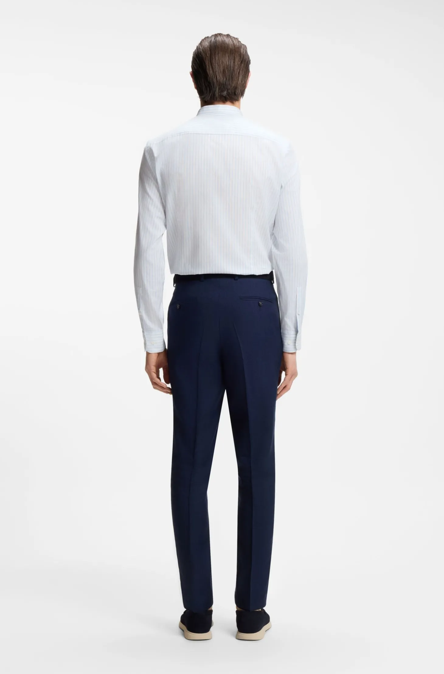 Slim-Fit Hemd aus Baumwolle mit Fischgrät-Streifen-Muster