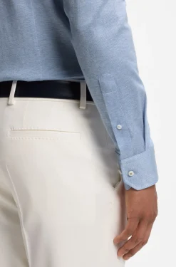 Slim-Fit Hemd aus Baumwolle und Seide