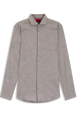 Slim-Fit Hemd aus Baumwolle und Leinen