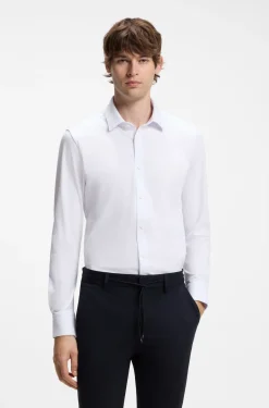 Slim-Fit Hemd aus Baumwoll-Mix mit Performance-Stretch