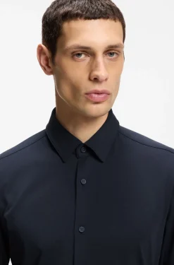 Slim-Fit Hemd aus Baumwoll-Mix mit Performance-Stretch