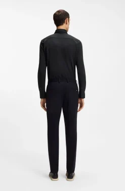 Slim-Fit Hemd aus Baumwoll-Mix mit Performance-Stretch